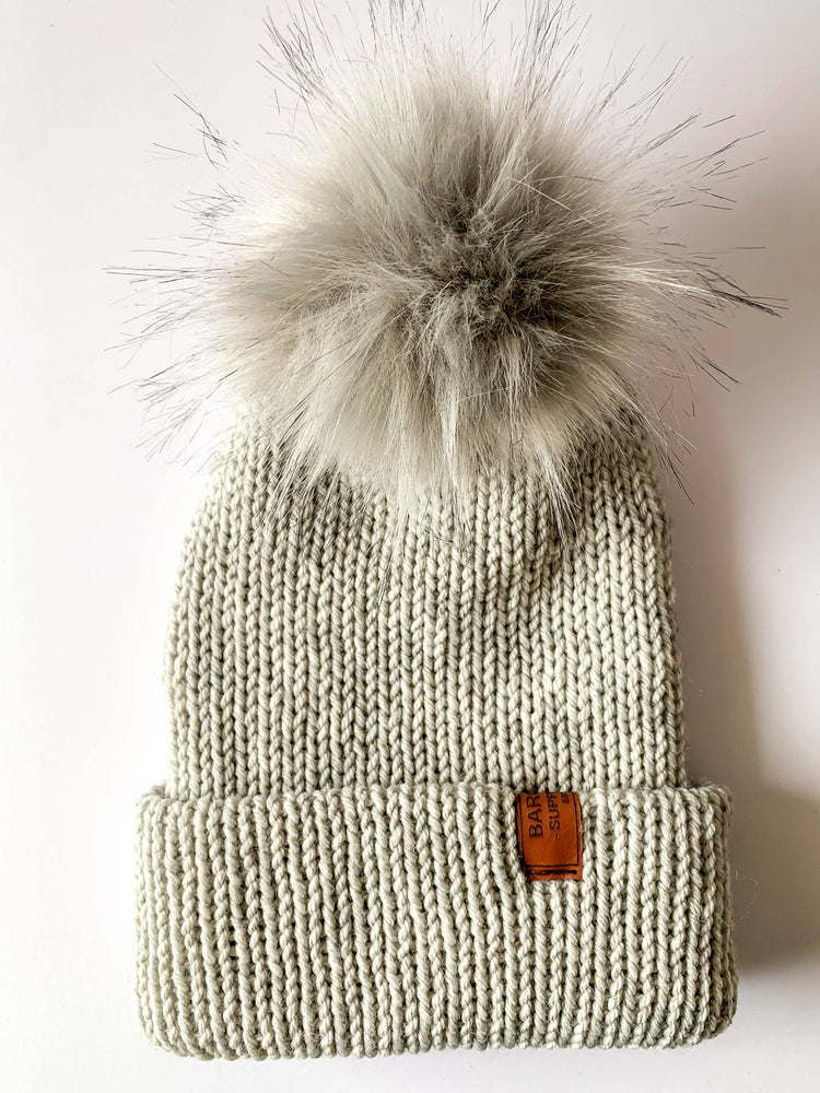 Double Knit Pom Pom Beanie - Wool Blend