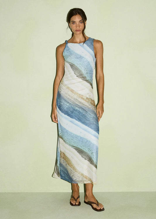 Zelie Mesh Midi Dress