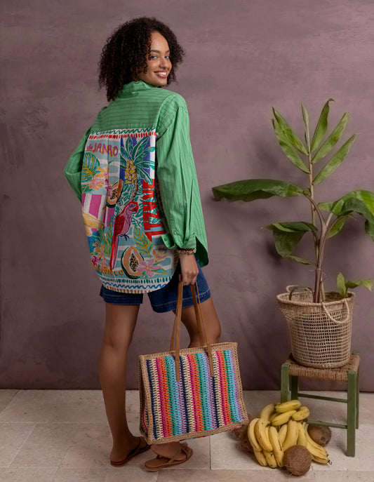 Tropical Muse Shirt Greenbriar Stripe