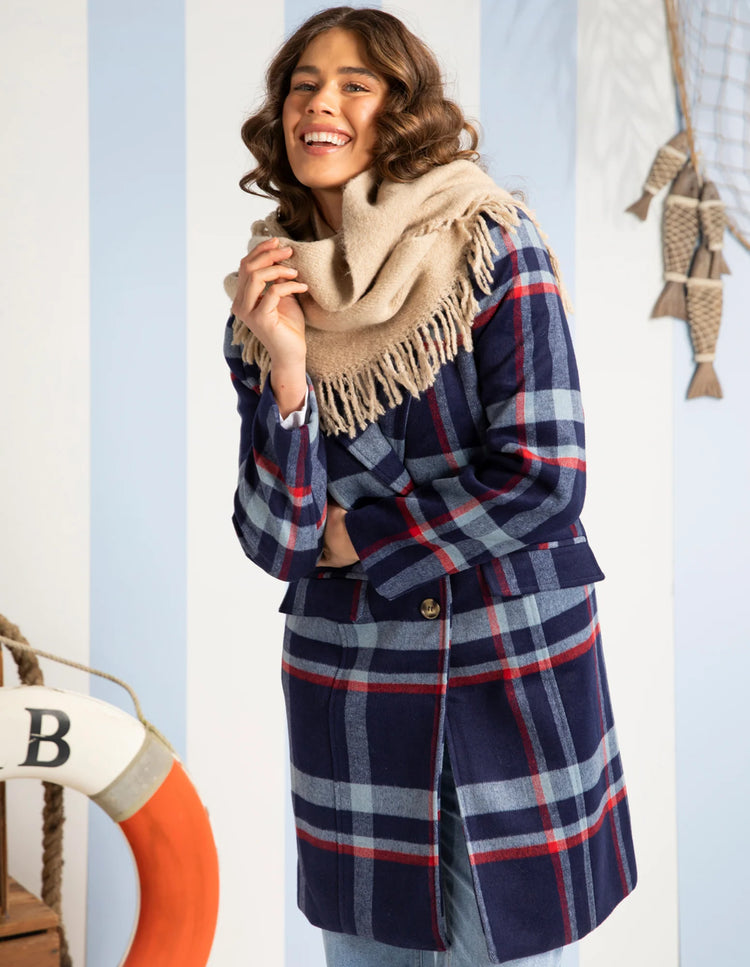 Elm Fringed Triangle Scarf | Oatmeal