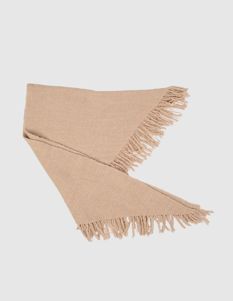 Elm Fringed Triangle Scarf | Oatmeal