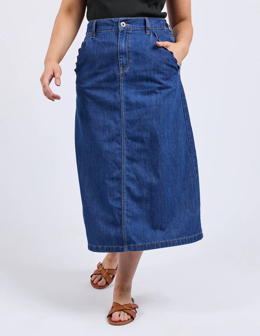 Scallop Edge Denim Skirt