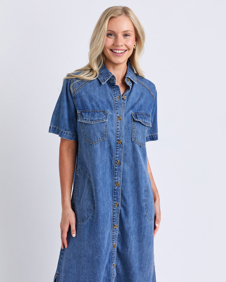 Ayla Denim Midi Dress