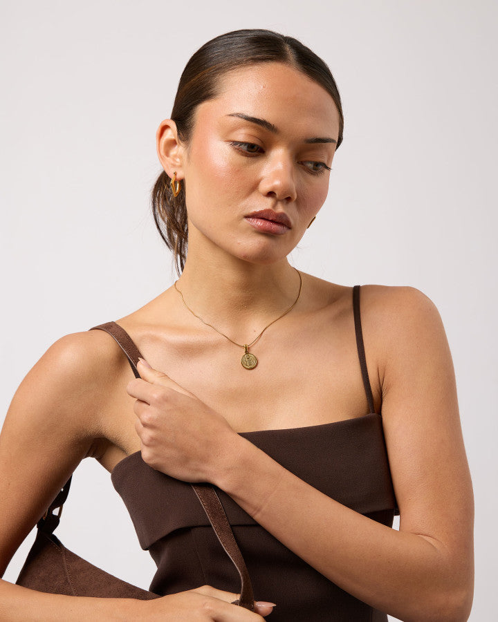 Myra Coin Pendant Necklace | Gold