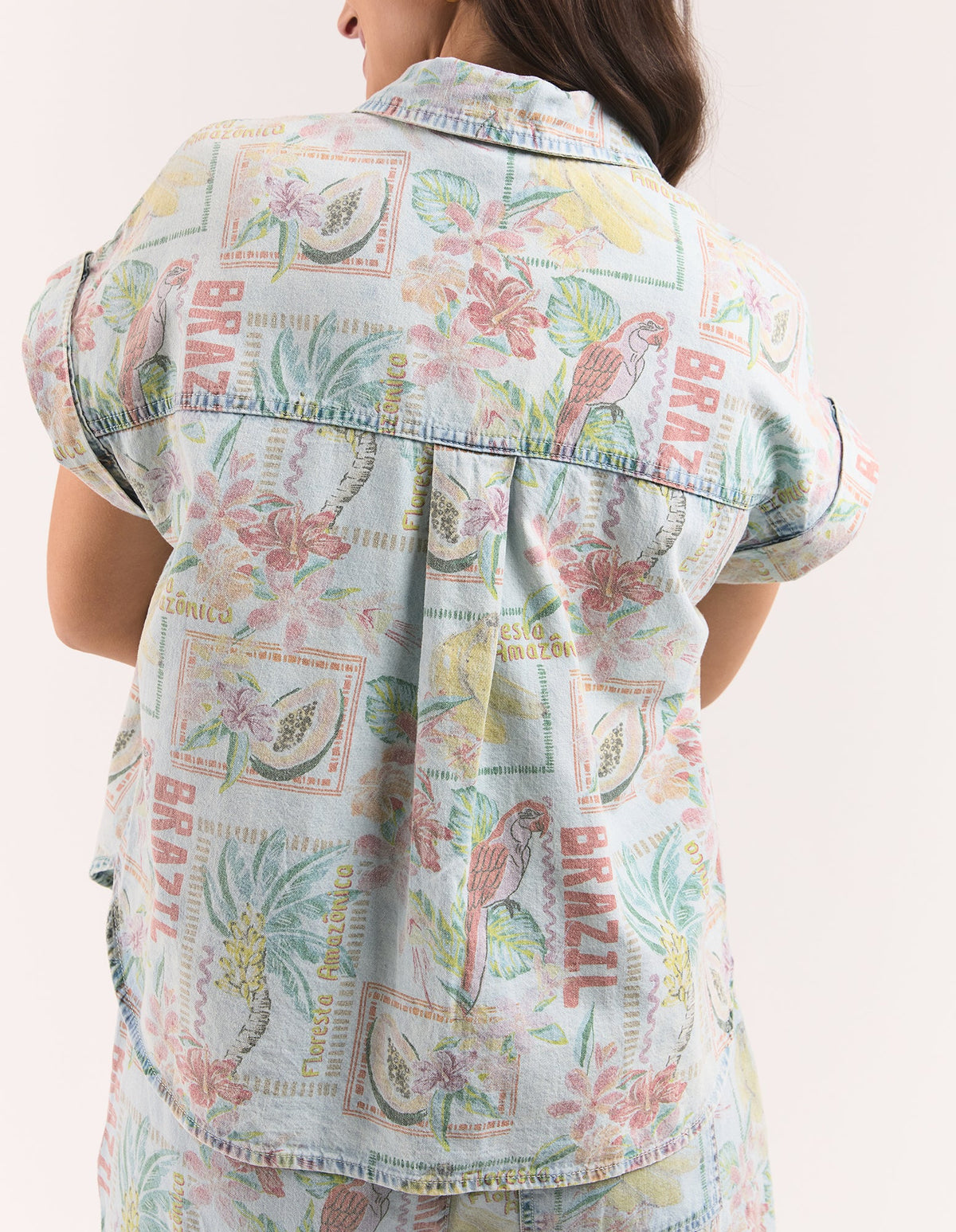 Jade Printed Denim Shirt
