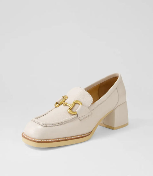 Ambato Heel | Almond Tumble Leather