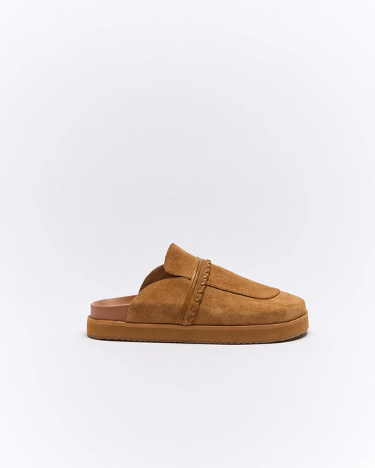Della Leather Mule | Tan Suede