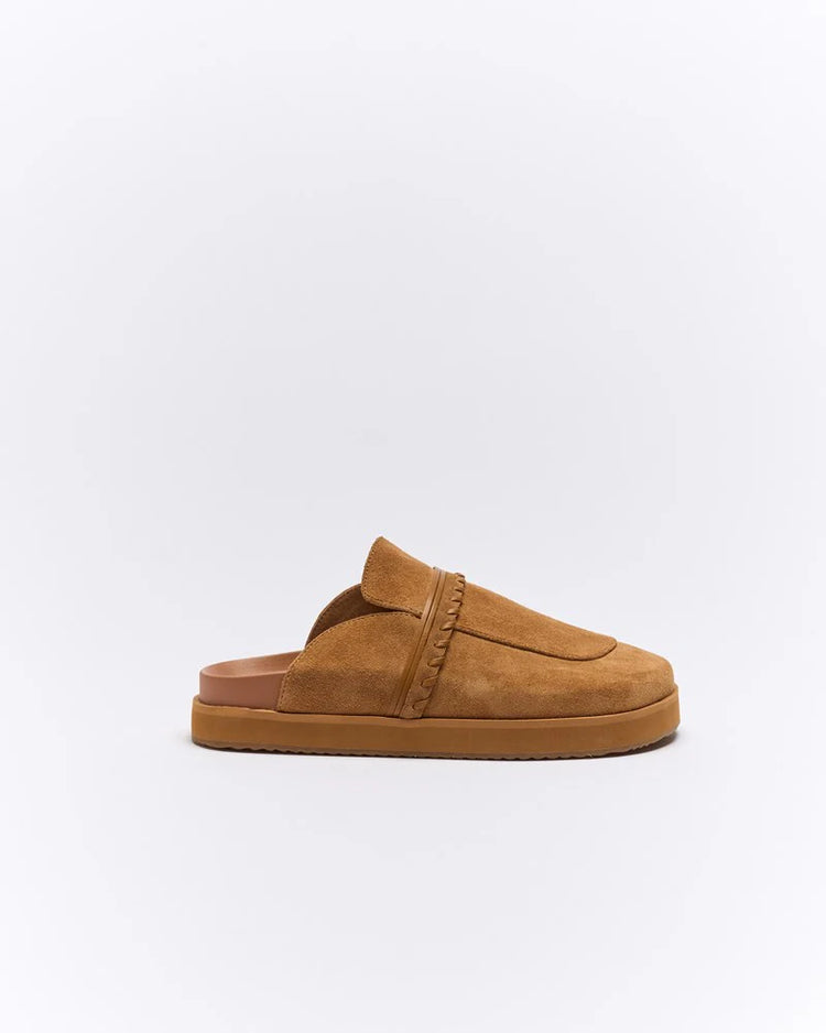 Della Leather Mule | Tan Suede