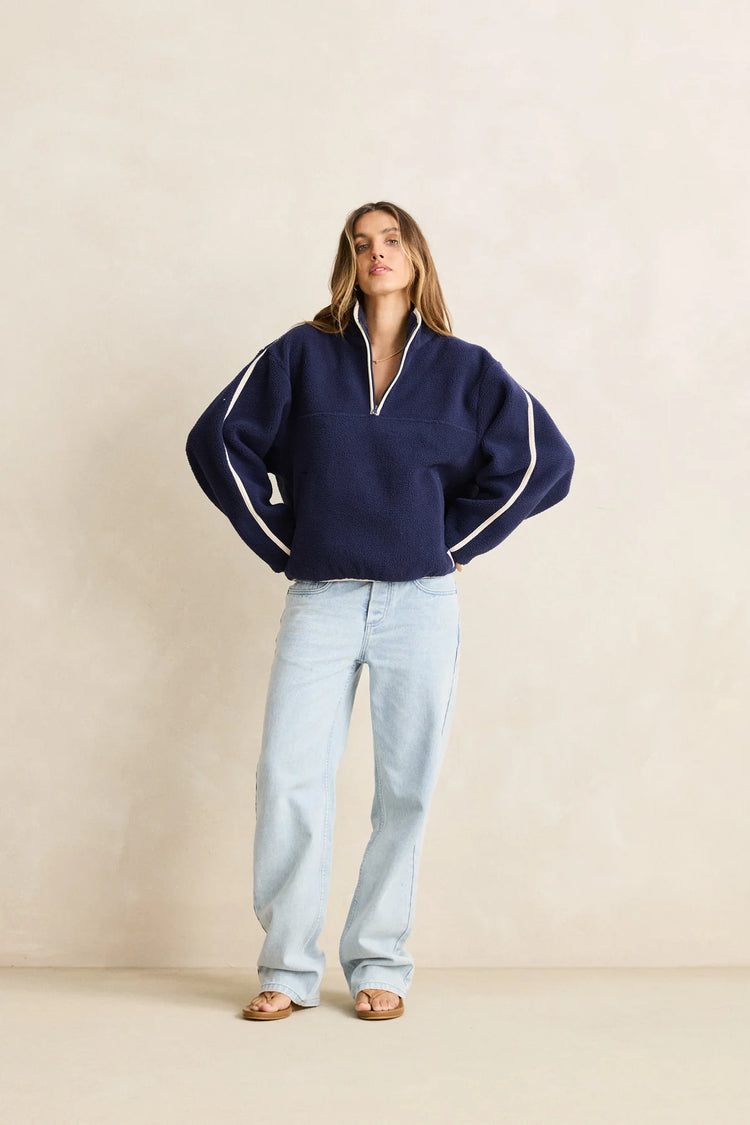Camp Half Zip Sherpa Pullover | Ocean