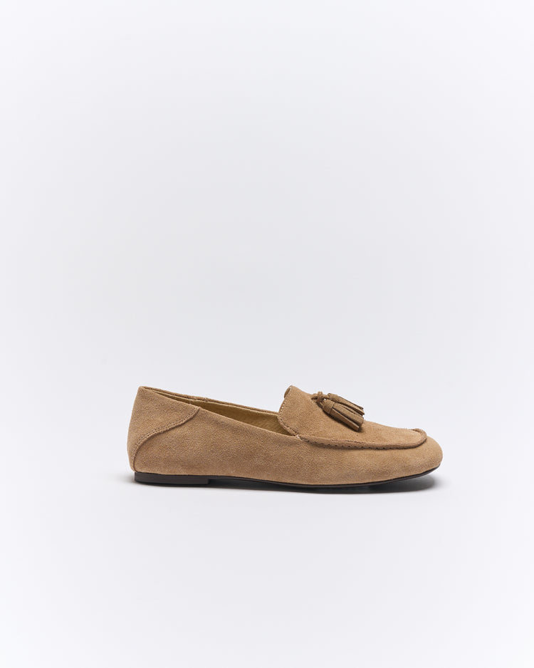 Dion Leather Loafer | Camel Suede