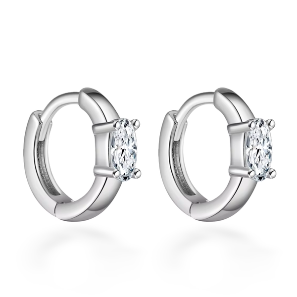 District Silver Huggie Earrings