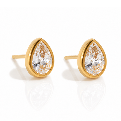 Droplet Gold Stud Earrings
