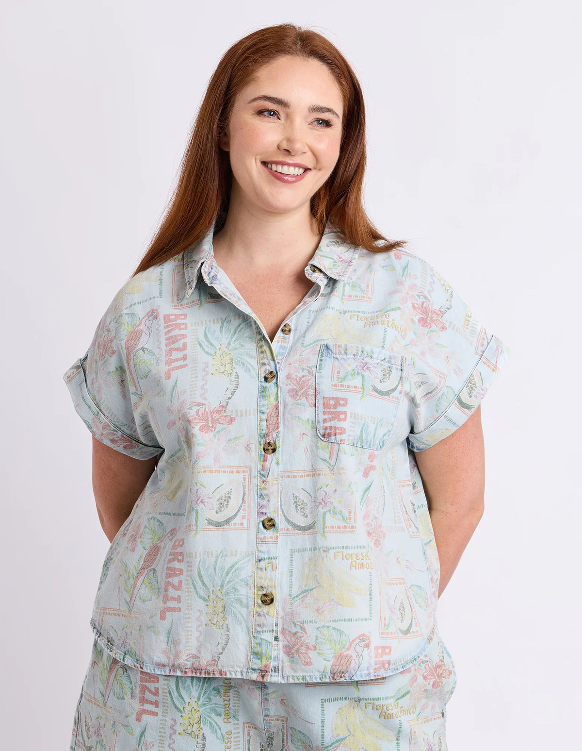 Jade Printed Denim Shirt