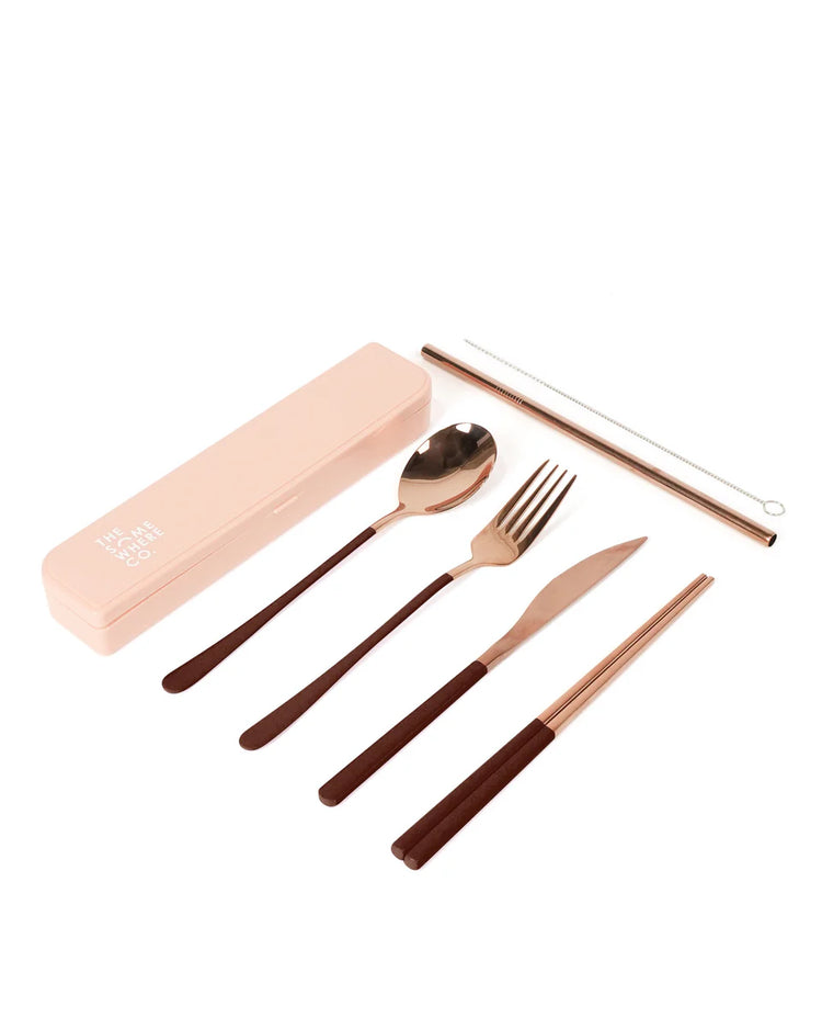 Take Me Away Cutlery Kit | Rose Gold & Chocolate
