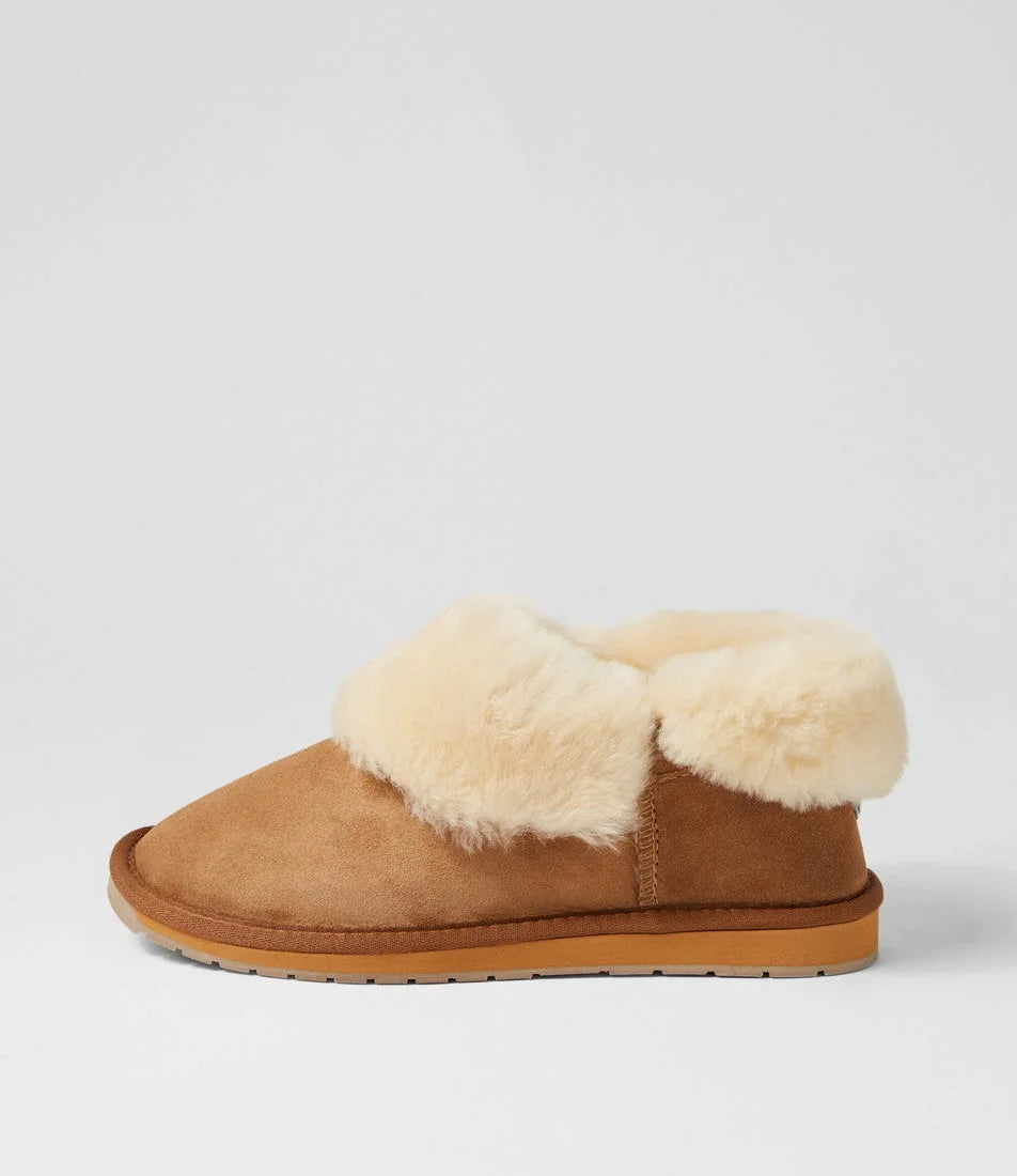 Platinum Mintaro Chestnut Suede Slippers