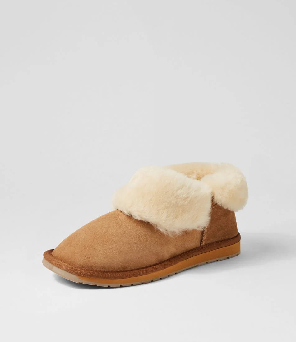 Platinum Mintaro Chestnut Suede Slippers