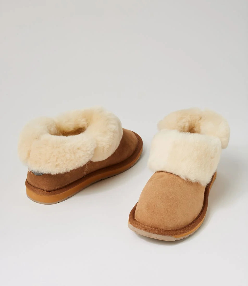 Platinum Mintaro Chestnut Suede Slippers