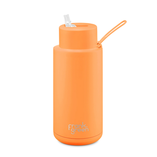 Neon Ceramic Reusable Bottle 34oz | Orange