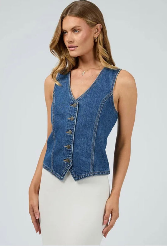 Korin Denim Vest | Blue