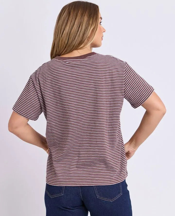 Hutch Stripe Tee | Chocolate & White