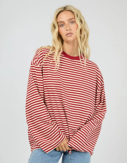 Paloma LS Stripe Tee | Ruby