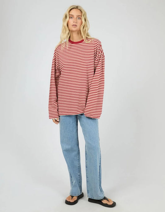 Paloma LS Stripe Tee | Ruby