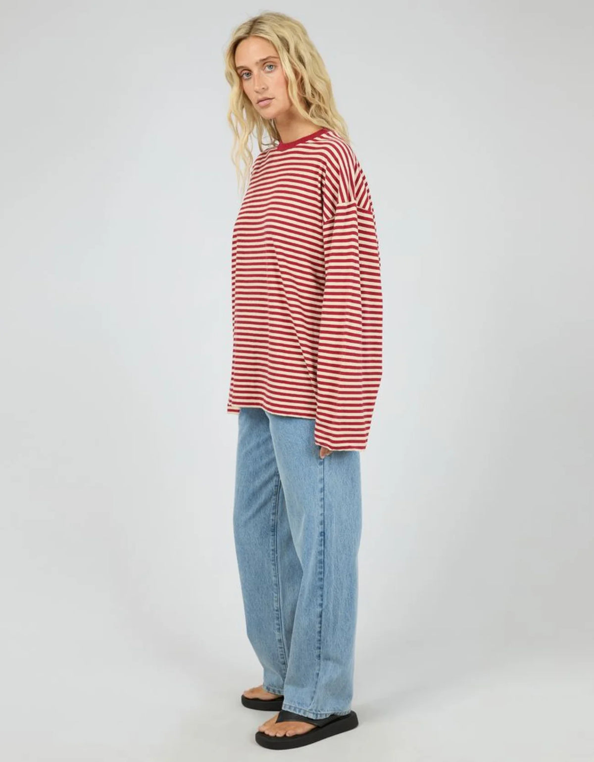 Paloma LS Stripe Tee | Ruby