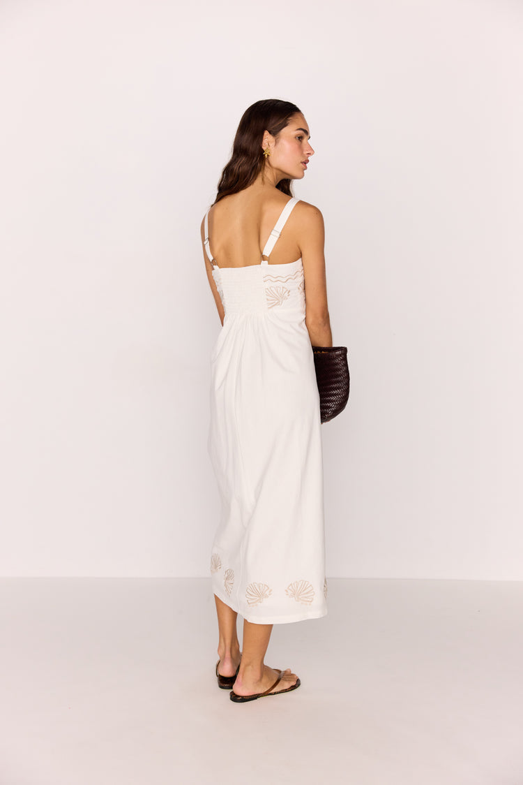 Hera Embroidered Midi Dress