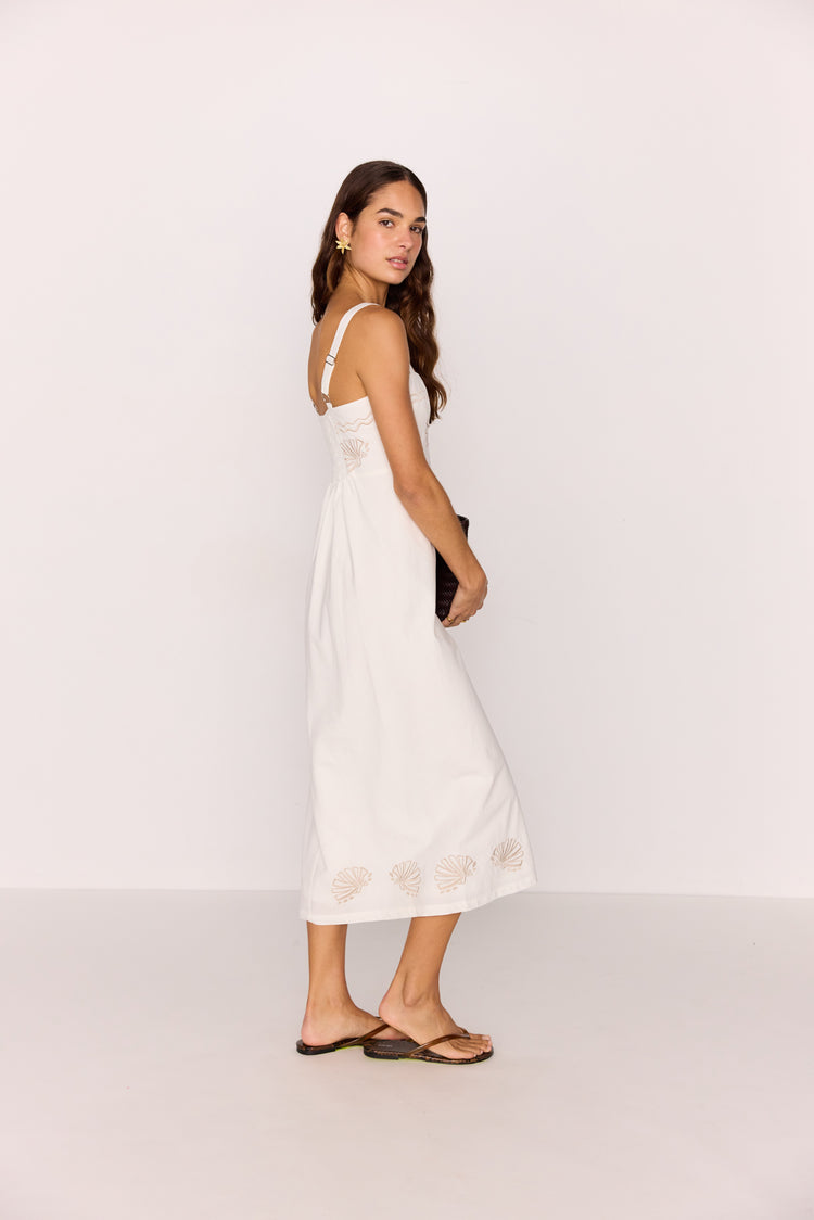 Hera Embroidered Midi Dress