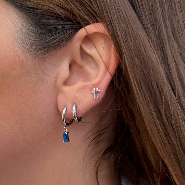 Luxe Silver Drop Earrings | Sapphire