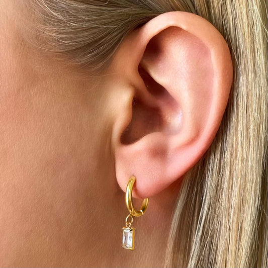 Luxe Drop Gold Huggie Earrings