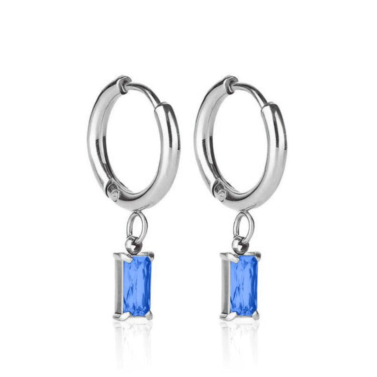 Luxe Silver Drop Earrings | Sapphire