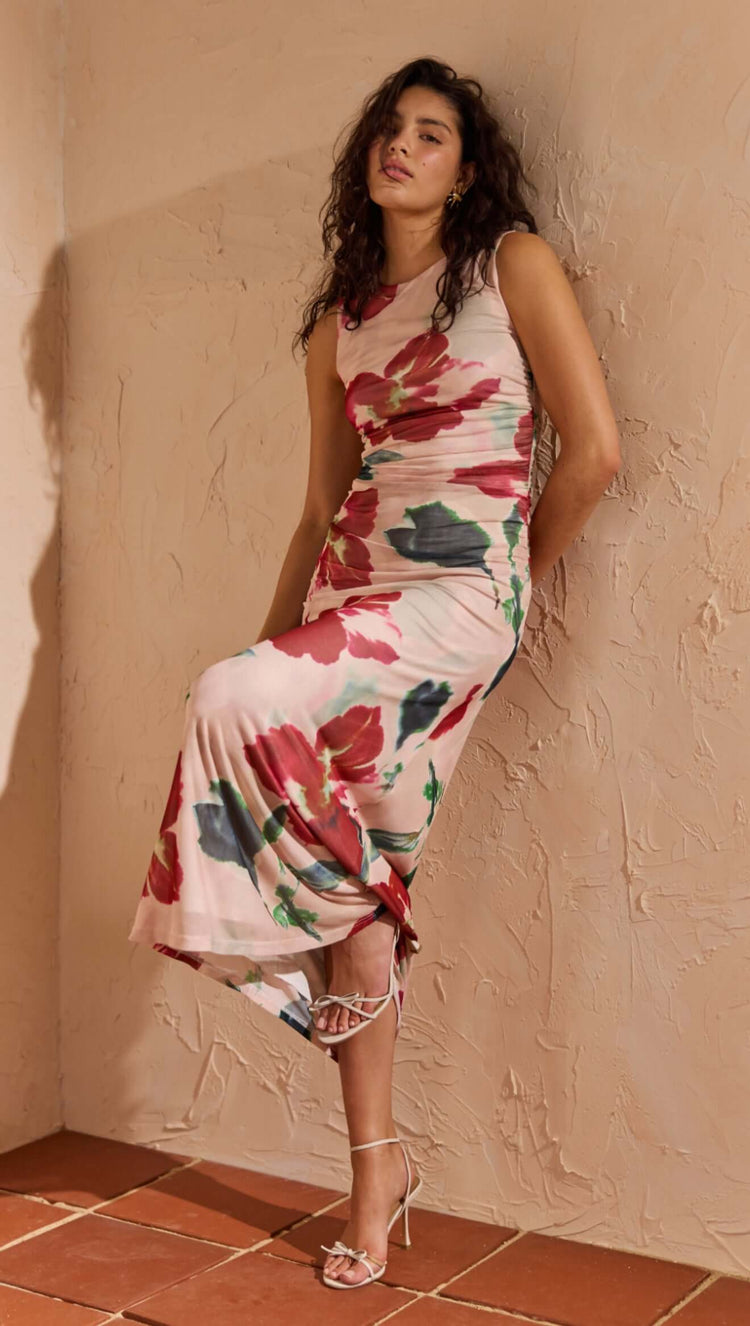 Arabella Mesh Midi Dress