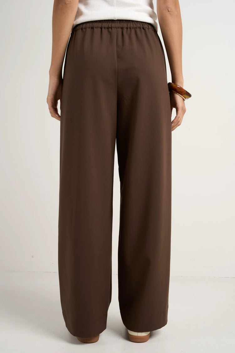 Townie Chocolate Stripe Side Tape Wide Leg Pants