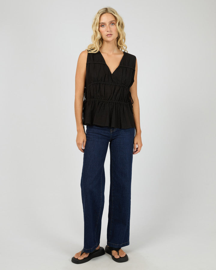 Heidi Ruched Top | Black