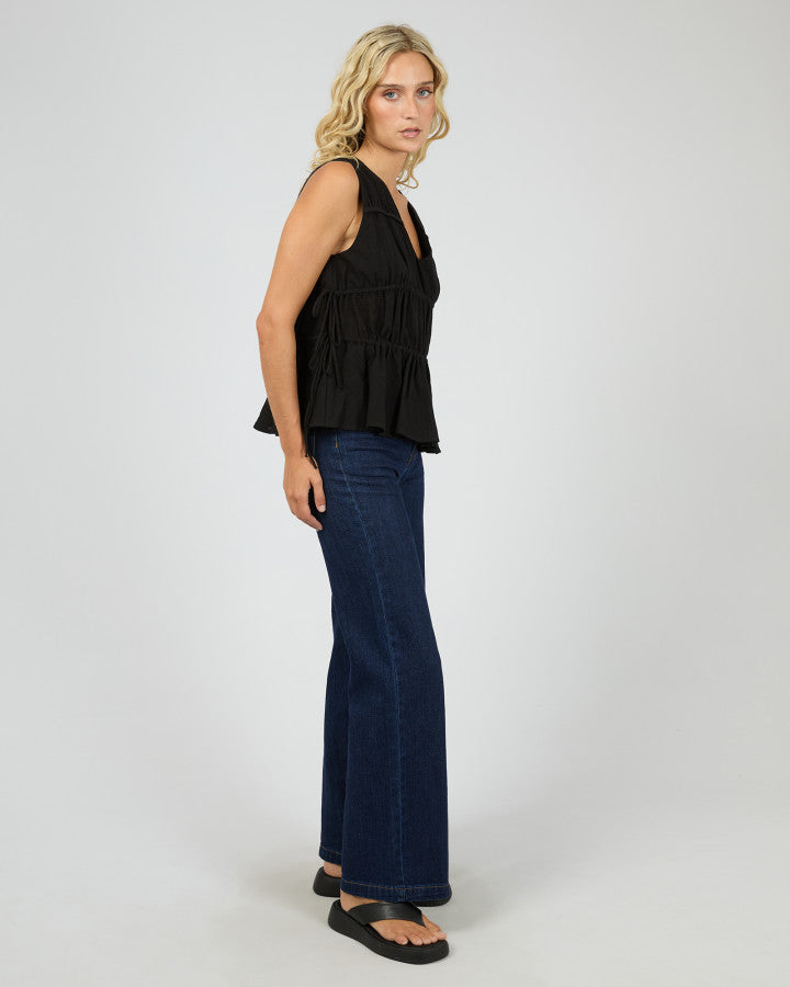 Heidi Ruched Top | Black