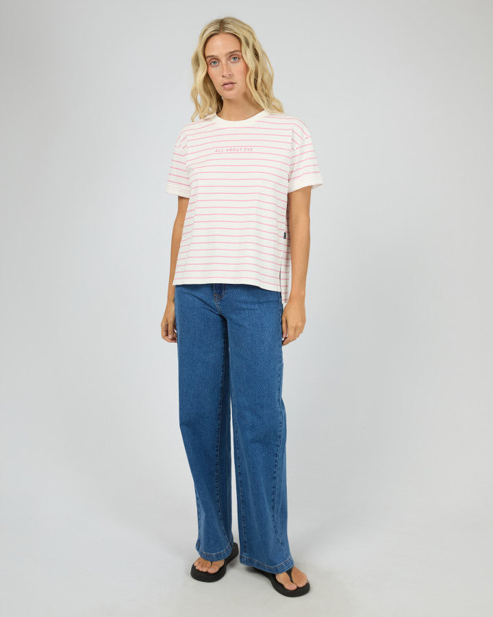 AAE Washed Stripe Tee| Orchid