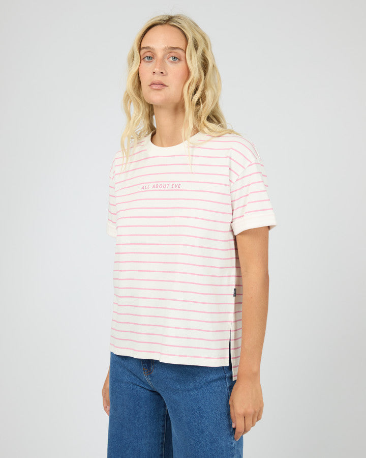 AAE Washed Stripe Tee| Orchid