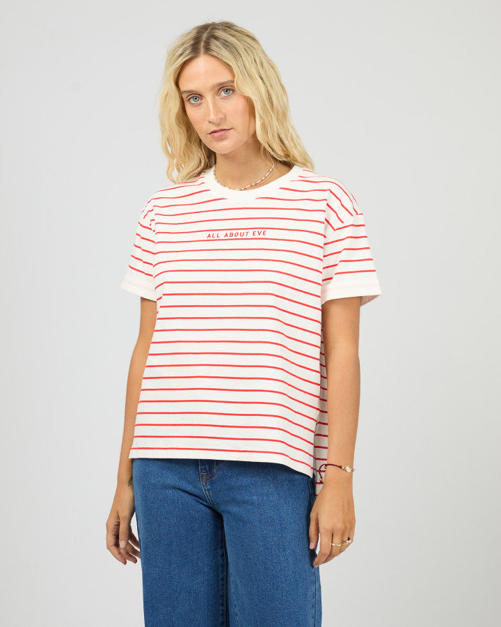 AAE Washed Stripe Tee| Red