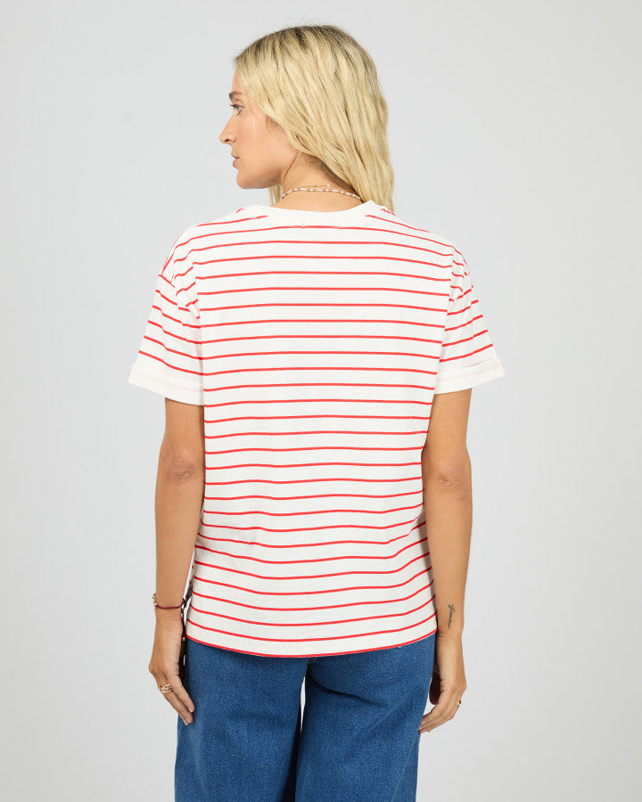 AAE Washed Stripe Tee| Red