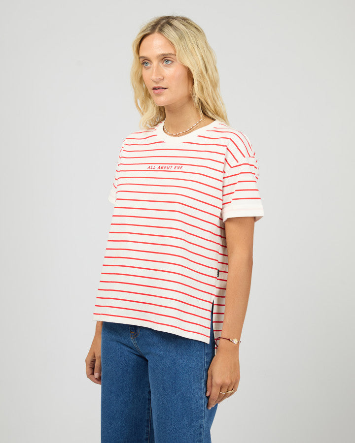 AAE Washed Stripe Tee| Red
