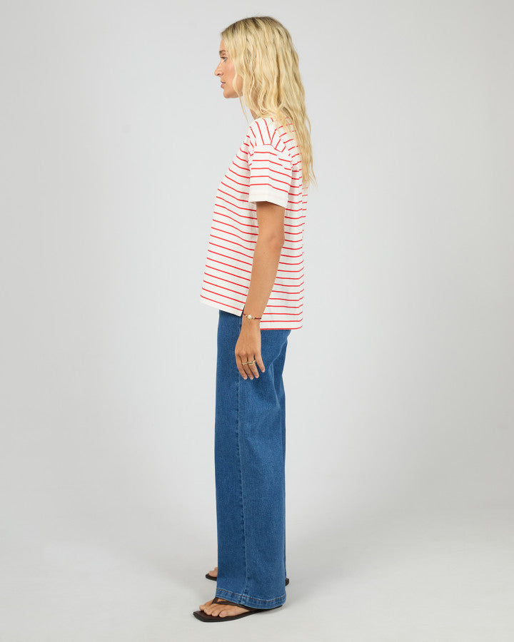 AAE Washed Stripe Tee| Red