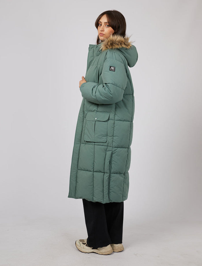 Active Fur Longlined Puffer | Green