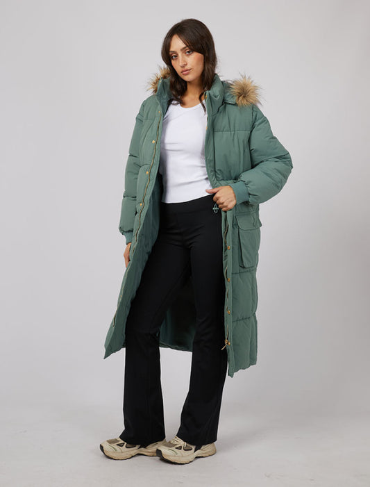 Active Fur Longlined Puffer | Green