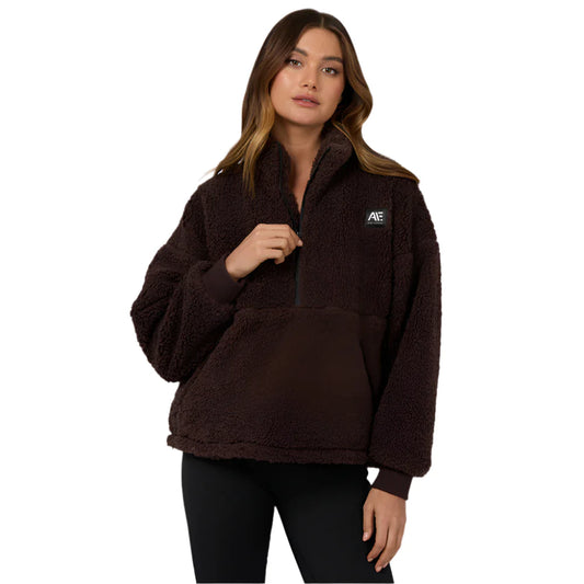 Amara Quarter Zip Teddy | Brown