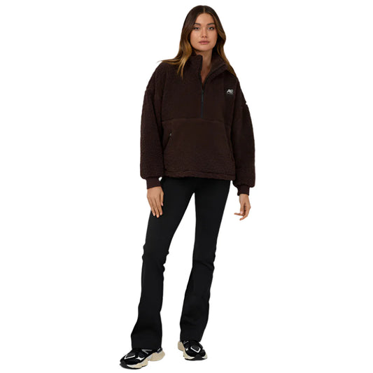 Amara Quarter Zip Teddy | Brown