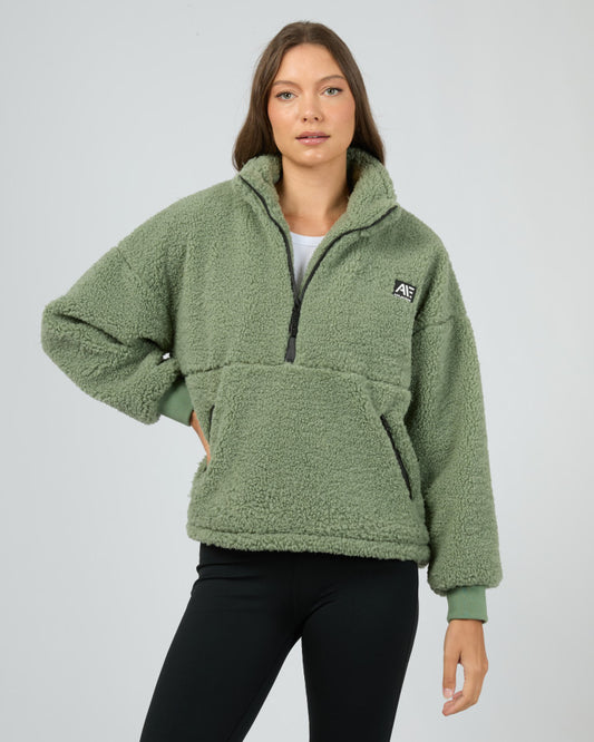Amara Quarter Zip Teddy | Khaki