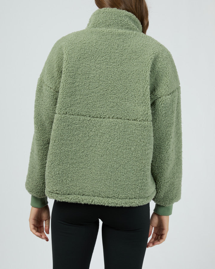 Amara Quarter Zip Teddy | Khaki