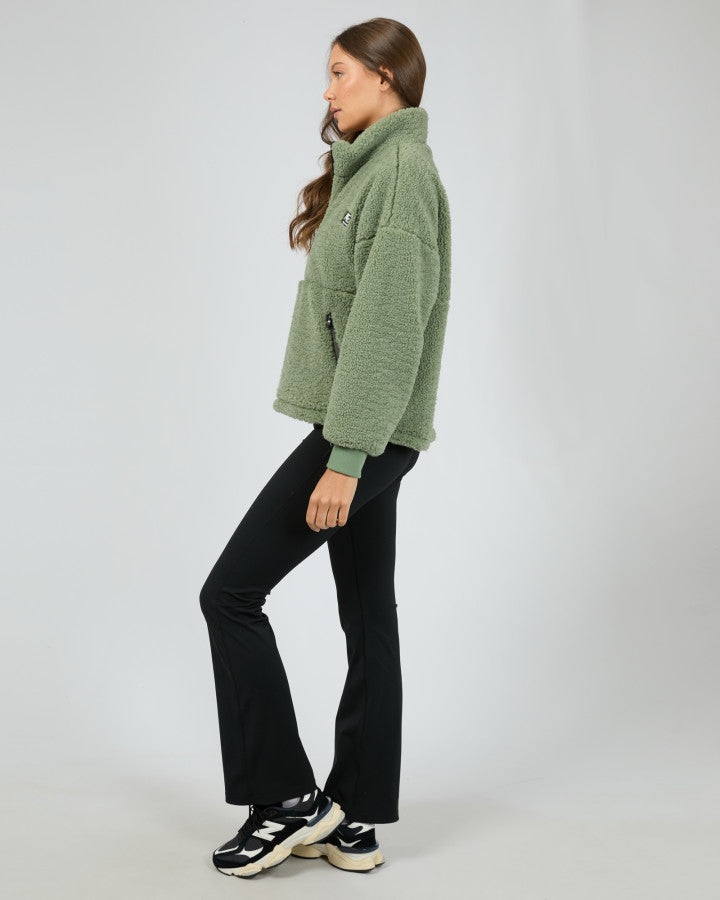 Amara Quarter Zip Teddy | Khaki