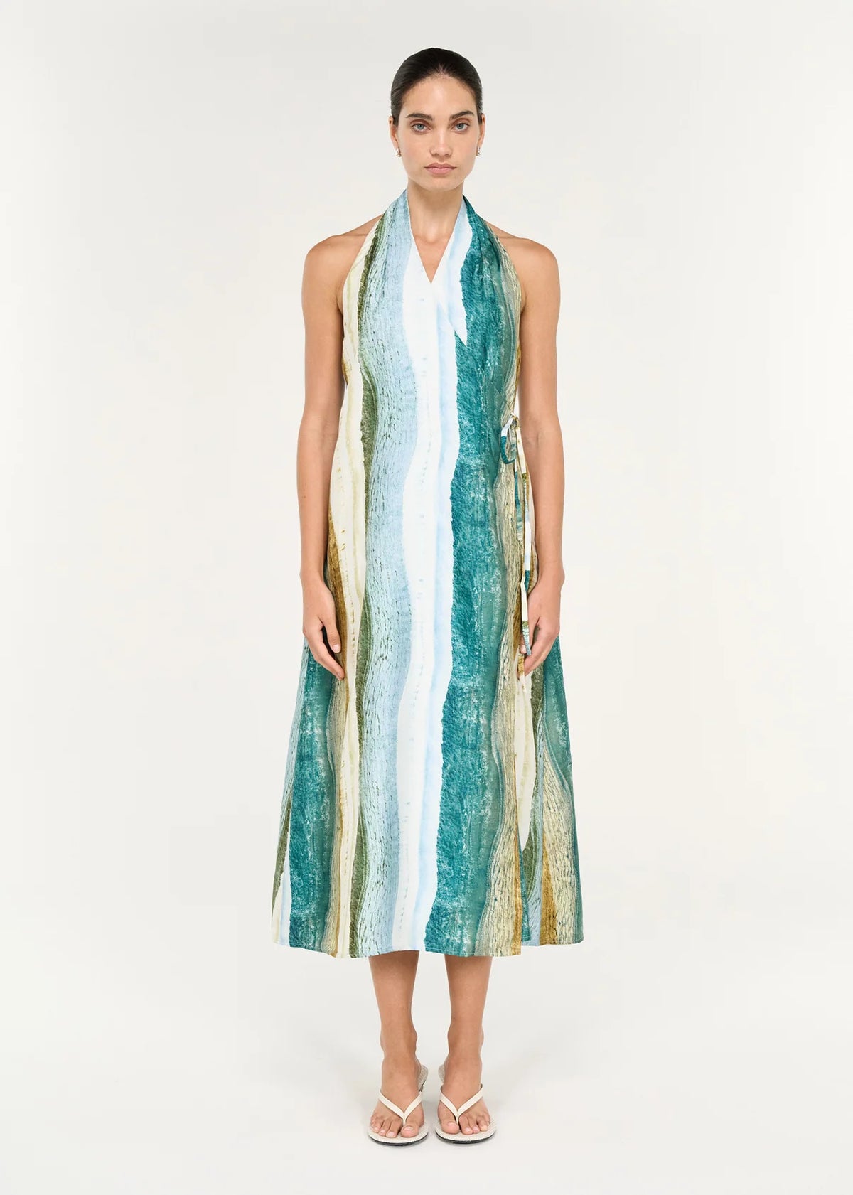 Anara Wrap Halter Maxi dress